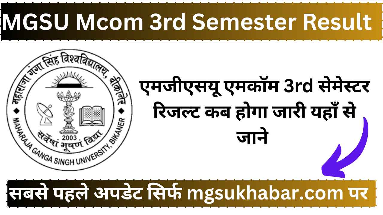 MGSU Mcom 3rd Semester Result 2025