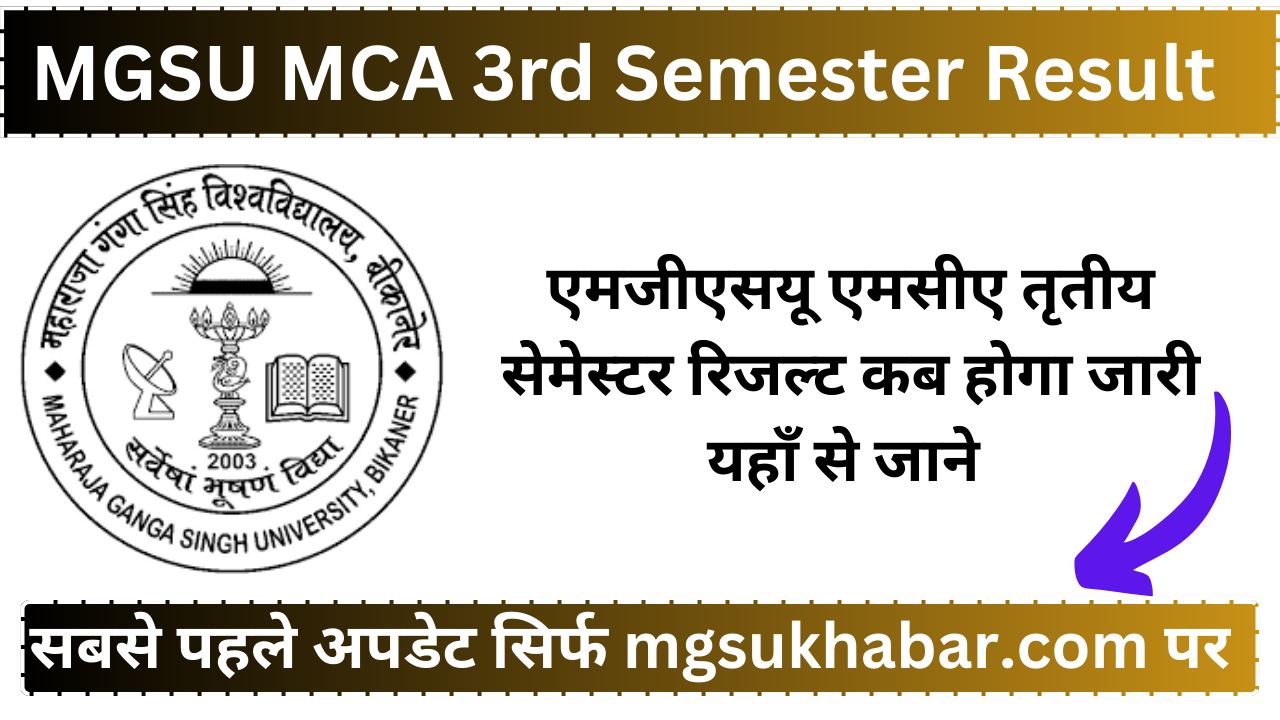 MGSU MCA 3rd Semester Result 2025 Date