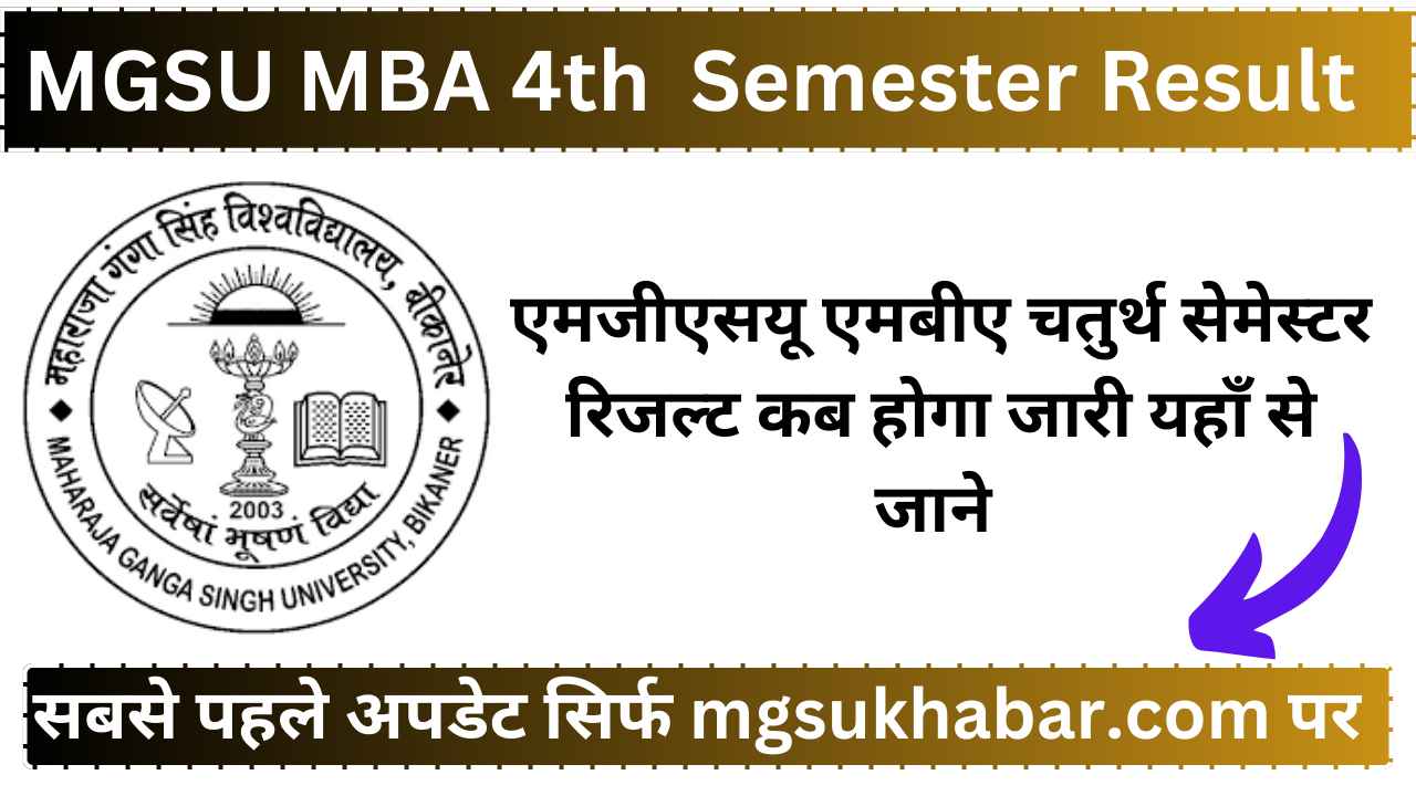 MGSU MBA 4th Semester Result 2025 Bikaner