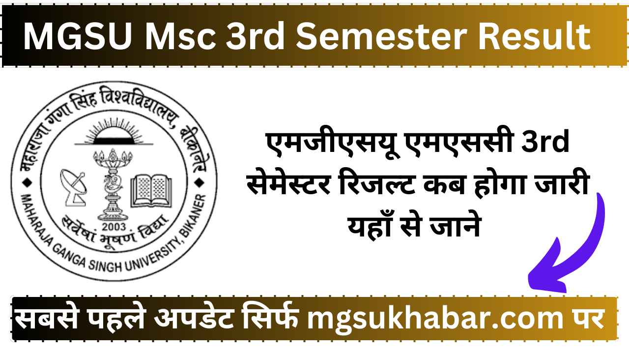 MGSU Msc 3rd Semester Result 2025