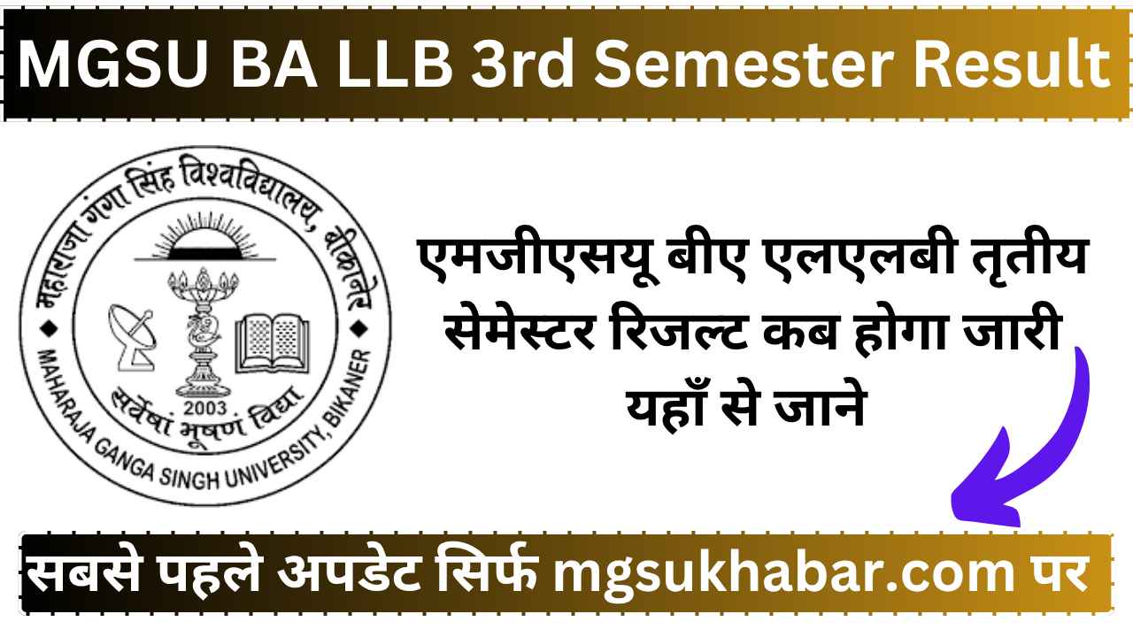 MGSU BA LLB 3rd Semester Result 2025 Download Link