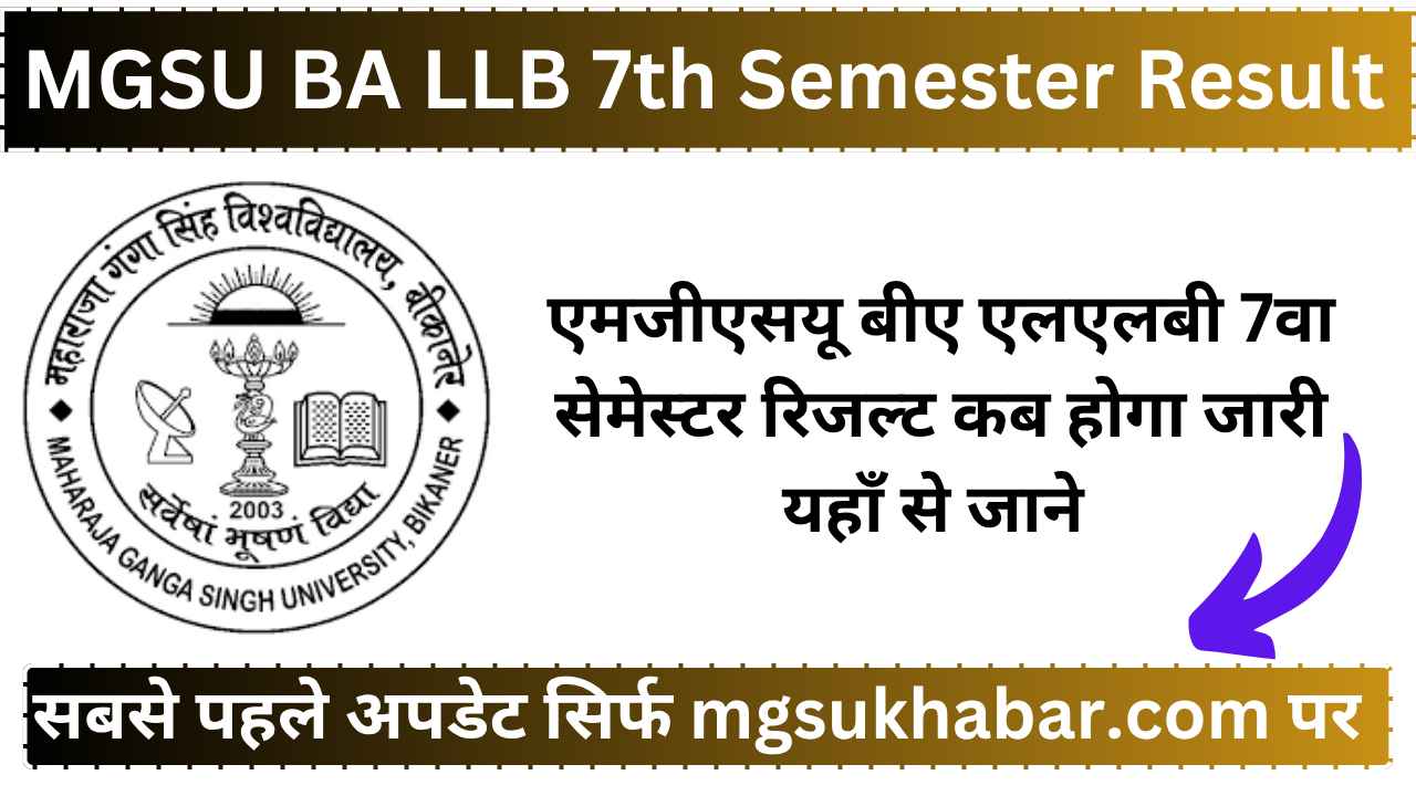 MGSU BA LLB 7th Semester Result 2025 Download Link