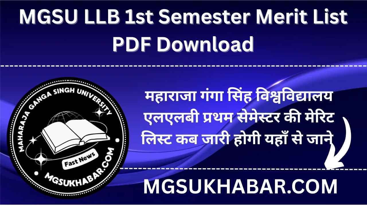 MGSU LLB 1st Merit List 2025 PDF Download Now