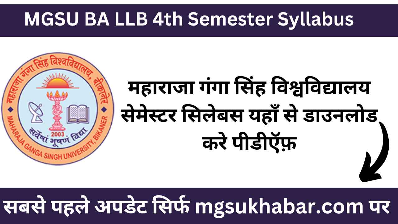 MGSU BA LLB 4th Semester Syllabus 2025