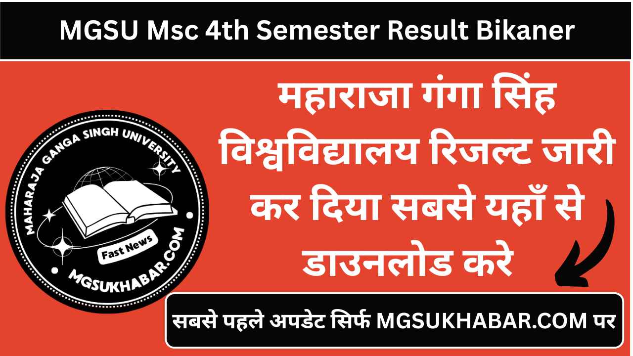MGSU Msc 4th Semester Result 2025