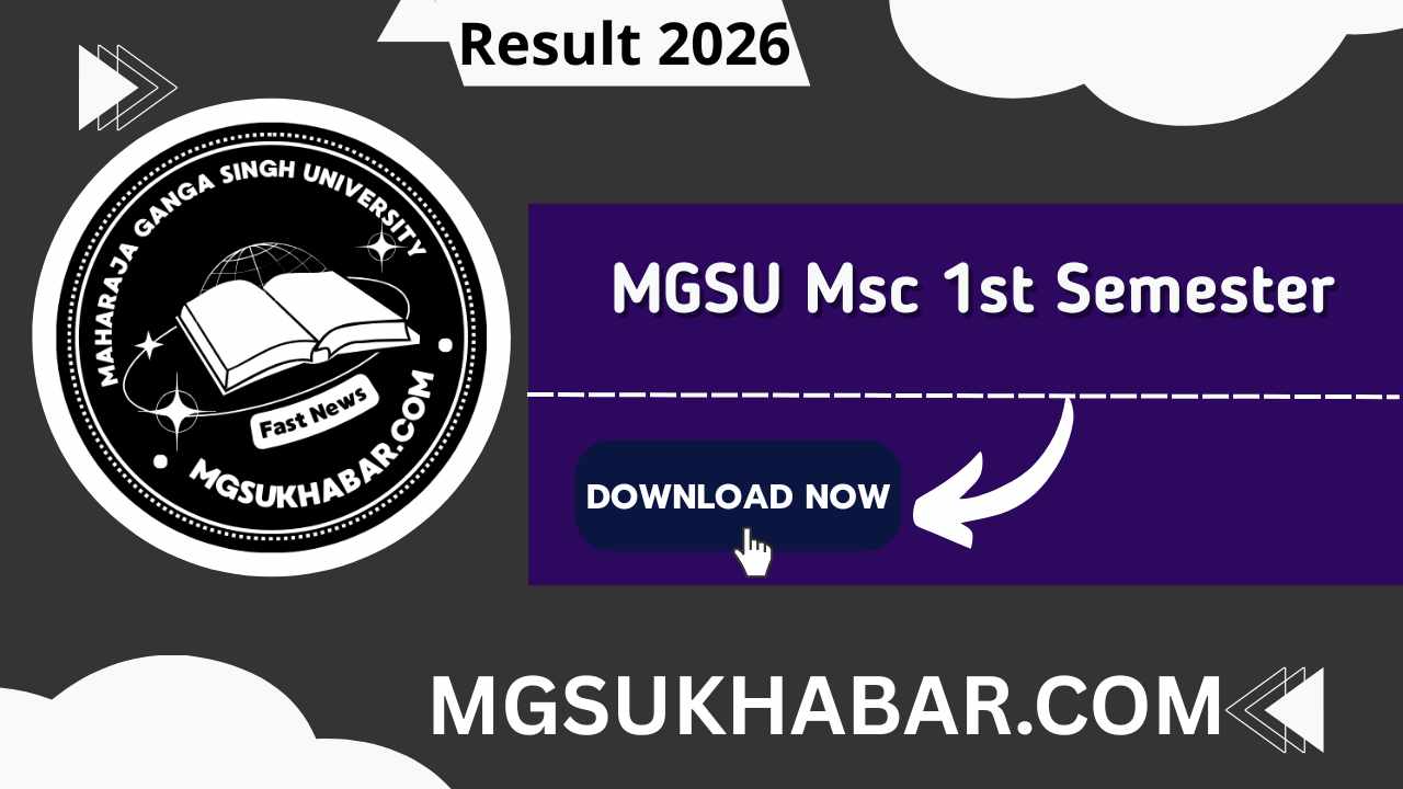 MGSU Msc 1st Semester Result 2026 Download Link
